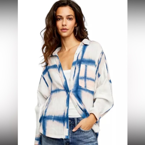 We The Free Tie Dye Button Down - Picture 1 of 6
